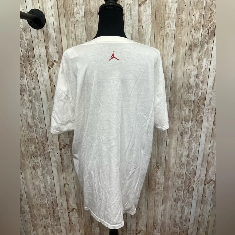 Jordan White and Red Short Sleeve‎ Tee with Modern Graphic